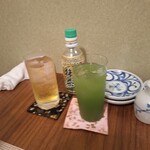 和酒 和食 御結び - 鶴梅ノンアルべびぃ梅酒水割り、ふるふれ抹茶ハイ