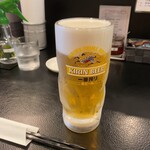 柏担々麺 - 生ビール