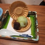 和酒 和食 御結び - 抹茶アイスもなか