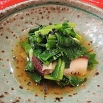 草喰 なかひがし - H26.2止め肴　畑菜と椎茸の煮浸し