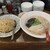 真麺 武蔵 - 料理写真:右：豚骨ラーメン 白 ７５０円　左：ランチ焼飯セット ２８０円