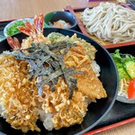 藤庄 - 料理写真:海老天丼 そば付き 1,450円