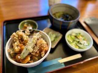 Senriki - 茶そばセット・塩かき揚げ（1500円）