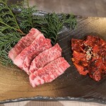 焼肉 ミート 牛男 - 上ハラミ&激辛ハラミ