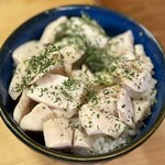 銀座 篝 - 鶏チャーシューバターごはん〜トリュフ醤油かけ〜(500円)。トリュフ醤油のかけ忘れに注意