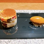 Miura Ryouriten - ティラミスのミルクレープ仕立て 苺とレンズ豆と黒糖アイス