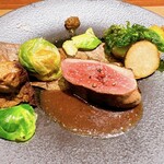 Miura Ryouriten - ペリゴール産鴨胸肉の朴葉薫り焼き 腿肉のカスレと手羽元のコンフィ