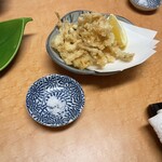 喜乃屋 - 白エビ天麩塩で　揚げたてカリカリ