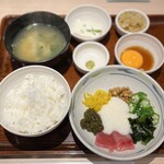 やよい軒 - あかもく入ねばとろ定食-白米ご飯 ¥860-