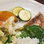 キッチン ブルー グローブ - 残りのおかず、ソースもタップリ