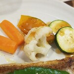 キッチン ブルー グローブ - 備え付け野菜のアップ