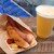 BEER CAFE + - 料理写真:千駄木横塚のホットドッグとクラフトビール薫るヴァイツェン