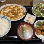 Ogasaya - A定食　麻婆豆腐、唐揚げ