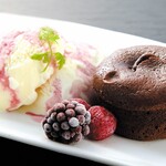 Fondant chocolate ~ served with vanilla ice cream ~