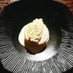 Steamed radish with truffle whipped cream