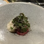 大皿焼肉 老中 - 白い泡は醤油のエスプーマ