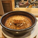 BiXiGARRi - 石巻産の毛蟹のアロス(パエリア)炊きたてホカホカと湯気が上がってますね。