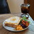 Cafe フォレスト - 料理写真:クロックムッシュ（ドリンク付き）（1450円）アイスコーヒー