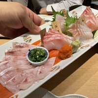 のど黒屋 新橋店 - 刺身5点、のどぐろも。