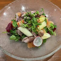 リストランテ野呂 - 滑川蛍いか白アスパラガスと柑橘のサラダ