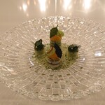 Suhring - アールグラン - 鰻の燻製、キュウリ、ディル、鱧の子