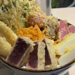 レア天丼 銀座 三よし - 具材アップ