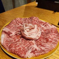瓢斗 新橋店 - 京都ぽーくのバラと、近江牛ロース
