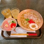 然 - 宮古(ソーキ)そば+ミニスパムめしセット ¥1,050(税込)