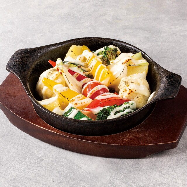 焼き野菜のチーズソース レモンの香り
