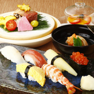 Colorful kappo Sushi dishes that make you feel the changing seasons