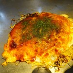 Hiroshima Fuu Okonomiyaki Momijiya - お好み焼き肉玉(そば)ほたて入りにイカ天トッピング