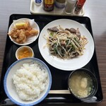 Bansei Onsen - レバニラ炒めセット　実質800円。