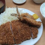 Tonkatsu Yamabe - 上ロースカツ定食と単品アジフライ