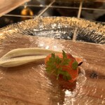 和フレンチバル村塾 - アミューズ　サーモンの昆布じめ