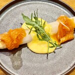 渡辺料理店 - 前菜3 ホワイトアスパラガス オランデーズソース