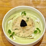渡辺料理店 - 前菜1 ずわい蟹のアボカドムース キャビア乗せ　最初からヤヴァいんです