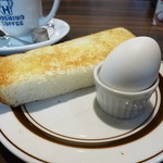 星乃珈琲店 - 2014.03 無料のモーニングサービスはトースト＆ゆで卵。