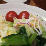 キッチン ブルー グローブ - 野菜のアップ