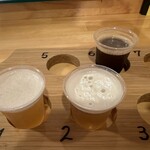 ならしのクラフトビール むぎのいえ - ドリンク写真:１谷津遊路、２Golden、６玄なる(しずかなる)試飲各50ml