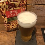麹町いづみや しろ - あがりビール・あげ塩いかあられ 