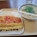 Menno Shou Tsurumaru Udon - 【かけうどん】330円【ちくわ天】140円【紅しょうが】140円