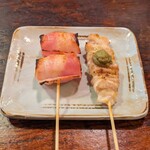 Yakitori Todorokiten - うずらベーコン巻きと柚子胡椒焼き