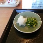 手打そば ながいけ - 桜海老の天せいろの薬味(2014.3.7)