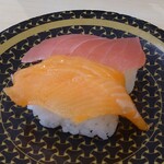 はま寿司 - マグロ・サーモン二種盛り100円
