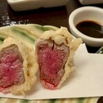 京都祇園 天ぷら八坂圓堂 - 和牛の天ぷら