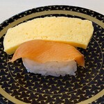 はま寿司 - サーモン・旨だしたまご二種盛り100円