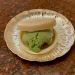京都祇園 天ぷら八坂圓堂 - 抹茶アイスの最中サンド