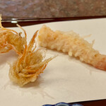 京都祇園 天ぷら八坂圓堂 - 活車海老の頭