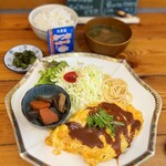 いざか屋 - オムコロッケ定食