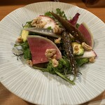 Ryourito Osake Okinaya - こだわり野菜たちとクルミオイルドレッシングのグリーンサラダ